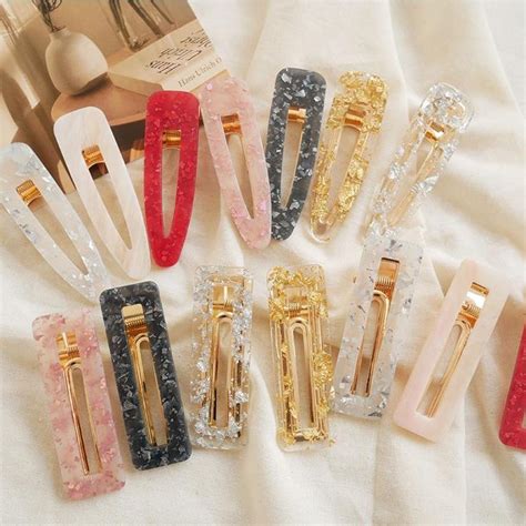 Acrylic Sparkly Hair Clip Barrettes In 2021 Hair Accessories For