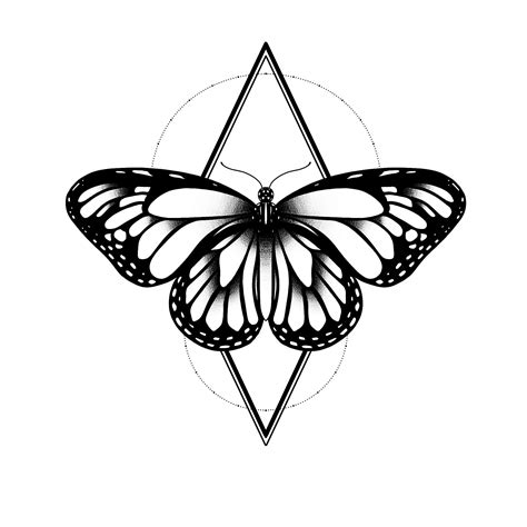 Monarch Butterfly Tattoo Stencil