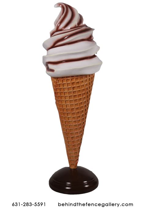 Giant Chocolate Vanilla Swirl Soft Serve Ice Cream Cone Statue Giant Chocolate Vanilla Swirl