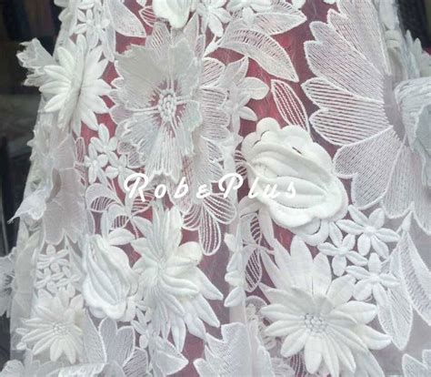 White Organza Embroidery And Appliqué Lace Fabric With Etsy