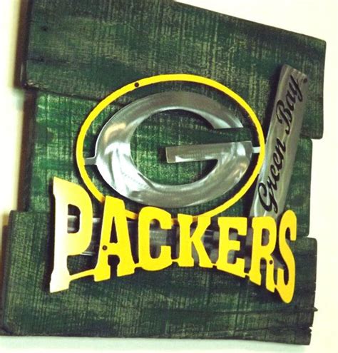 Green Bay Packers Multi Layered Metal Art On A Reclaimed Wood Etsy
