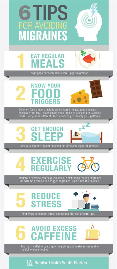6 Tips For Avoiding Migraines Infographic Resource Baptist Health