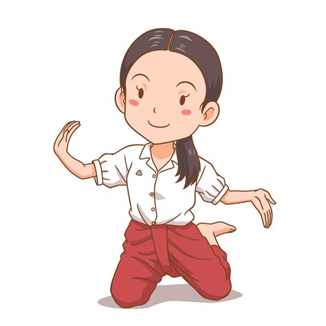 Cartoon Character Of Thai Dance Student 6944764 Vector Art At Vecteezy
