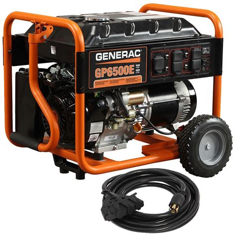 Generac Gp6500e 6500 Watt Gasoline Powered Electric Start Portable