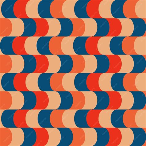 Premium Vector Retro Seamless Pattern In The Style Of The 70s And 60s Geometric Vintage Pattern