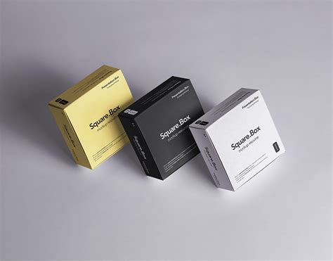 Three Square Boxes Packaging Mockup Free Mockup World