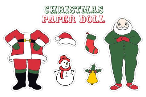 5 Best Christmas Paper Doll Printable Crafts Pdf For Free At Printablee