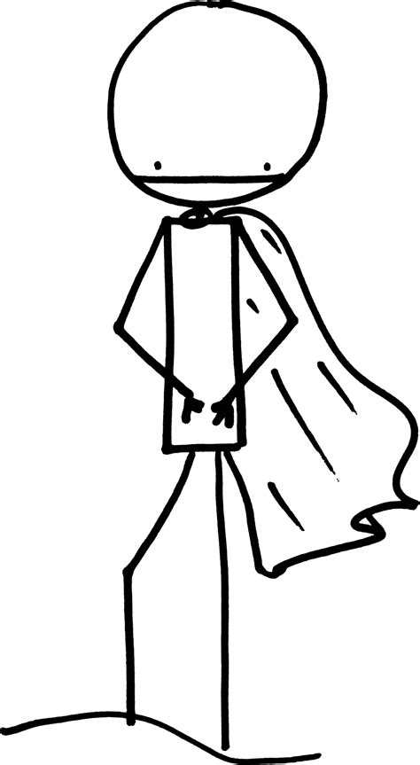 Stick Man With Cape Stick Figure With A Cape Clipart Full Size