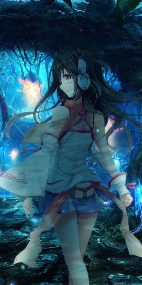 Download 1080x2160 Anime Girl Underwater Headphones