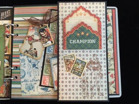 Sports Scrapbook Album 8x8 Football Golf Baseball Basketball