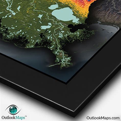 Louisiana Physical Map Colorful 3d Terrain And Topography