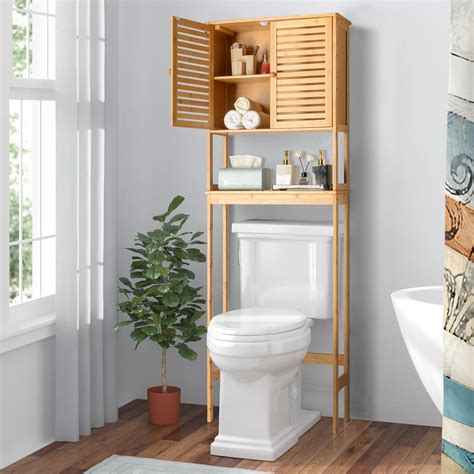 Samyohome Bamboo Over The Toilet Storage Cabinet Bathroom Space Saver
