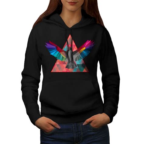 Wellcoda Geometric Bird Fashion Womens Hoodie Bird Casual Hooded