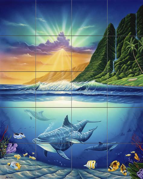 Tile Mural Bathroom Backsplash Tropical Dream By Jeff Wilkie