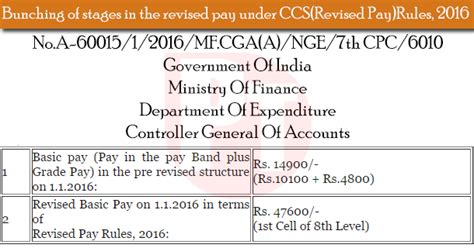 Th Pay Commission Bunching Of Stages In The Revised Pay Structure