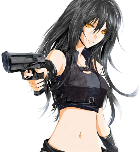 Badass Anime Girl With Gun