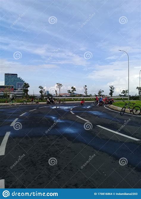 Tourist Streets At The Center Point Of Indonesia Editorial Stock Image