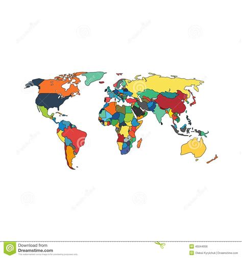 Political World Map Countries Vector Illustration Stock Vector