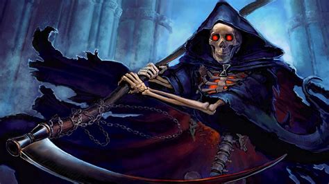 Download Scythe Skeleton Dark Grim Reaper Hd Wallpaper
