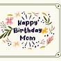 Happy Birthday Mom Printable Cards
