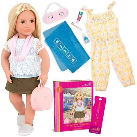 Our Generation 18 Posable Travel Doll With Storybook And Accessories