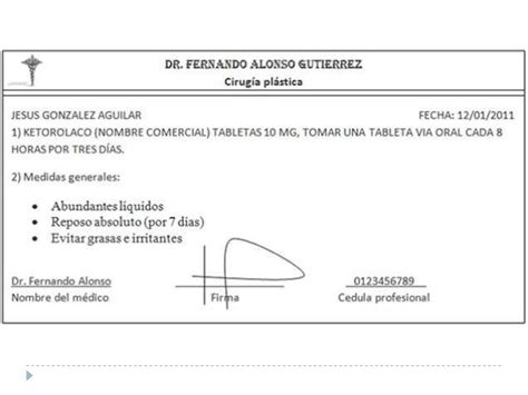 Seminario De Emergencias Medico Dentales Y Farmacologia Receta Médica