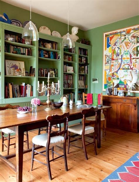 The victorian living room features a classy swirl pattern wallpaper above white wainscoting. Farrow and Ball Folly Green | Paints | Pinterest | Green ...