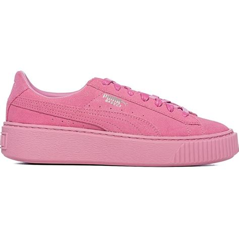 Puma Basket Platform Reset Pink Leather Shoes Pink Sneakers Sneakers