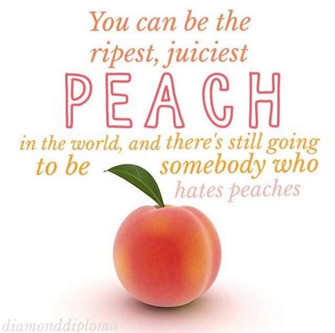 you can be the ripest juiciest peach in the world and there s still going to be somebody who