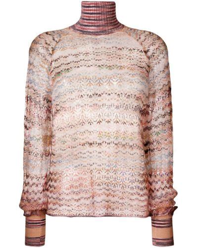Missoni Wool Sheer Turtleneck Sweater Lyst