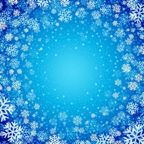 Fondo Azul Con Copos De Nieve Tarjeta De Felicitación Vector Premium