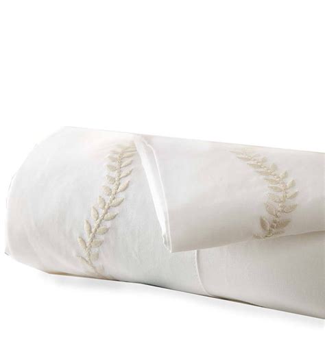 King Embroidered Cotton Percale Sheet Set Natural Plowhearth