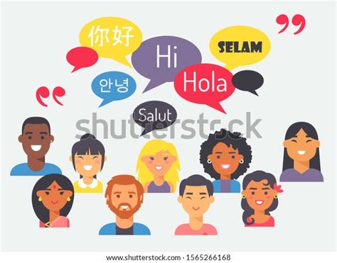 People Speak Different Languages Vector Illustration Stock Vector Royalty Free 1565266168