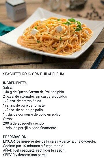Spaguetti Rojo Con Philadelphia Receta De Spaguetti Rojo Comida