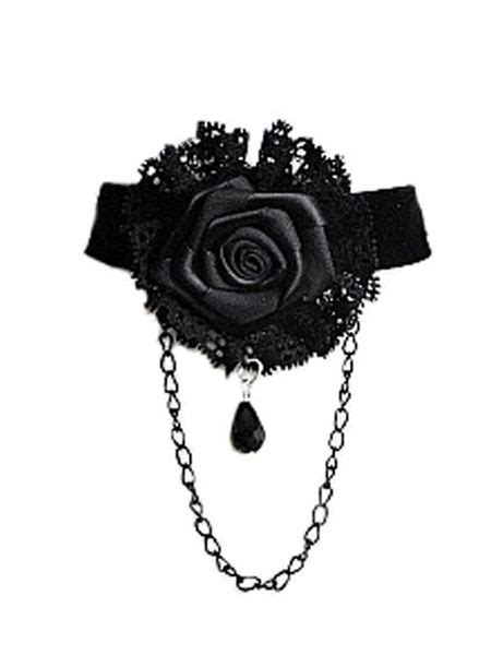 Gothic Victorian Black Velvet Lace Rose Choker Gothic