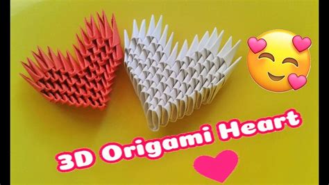3d Origami Heart With Paper Pieces Youtube