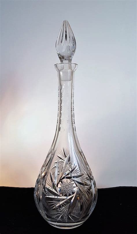 Vintage Crystal Decanter Wine Pinwheel Whirling By Retroenvy21 Wine Decanter Vintage Crystal
