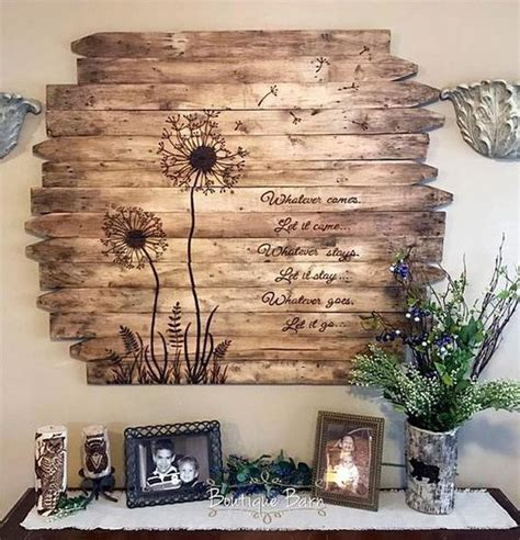 Rustic Wall Decor 6 Dandelion Wall Art Picture On Wood Reclaimed