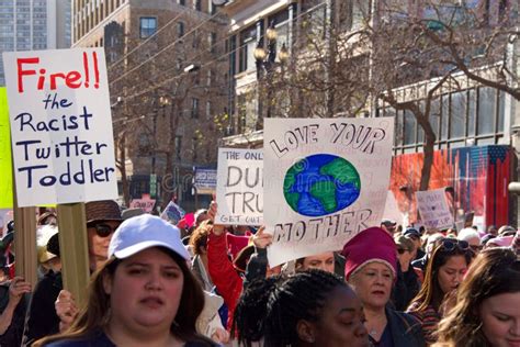 women`s protest march san francisco ca editorial image image of human city 108201815