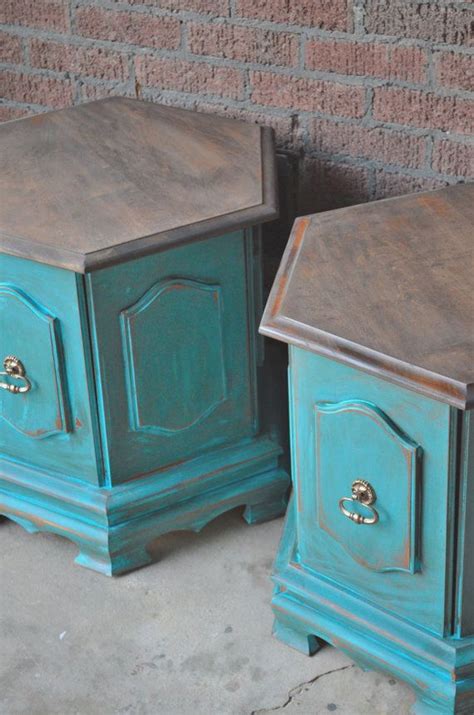 Vintage Painted Bedside Tables Side Tables End Table