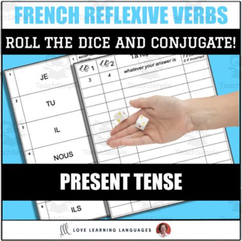 French Dice Game Reflexive Verbs In The Present Tense By Teach Simple