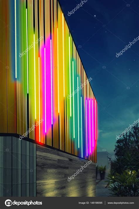 Facade Building Lighting Using Led Light — Stock Photo © Angsabiru