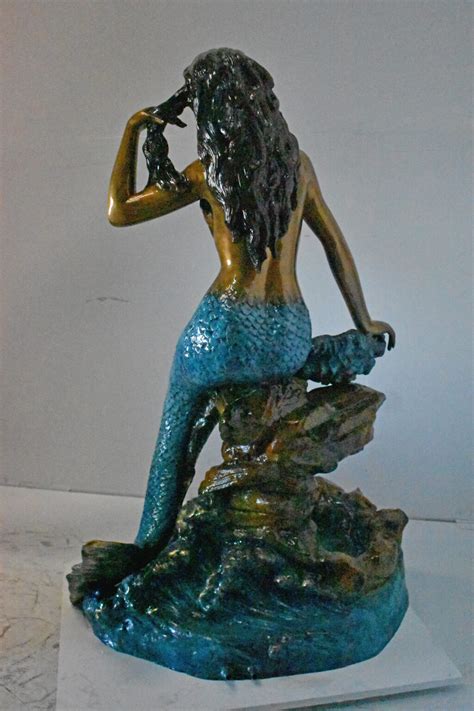 Beautiful Large Mermaid Bronze Statue Fountain Size 35l X 32w X 53