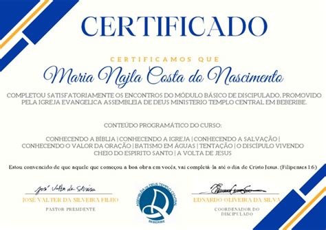 Certificado De Discipulado Pdf