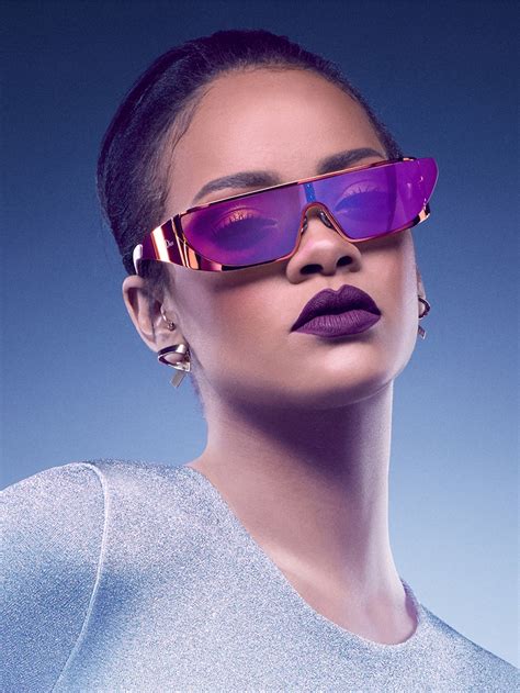 Rihanna Designs And Models Futuristic Sunglasses For Dior Fashion