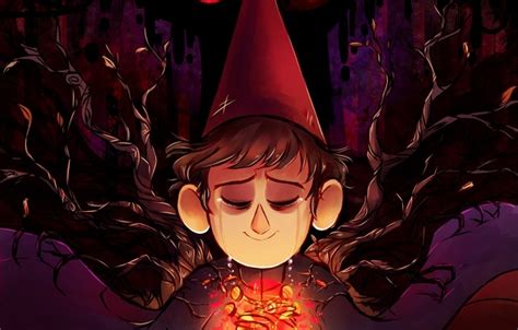 Обои ветки мальчик арт слёзы Wirt Вирт Over The Garden Wall