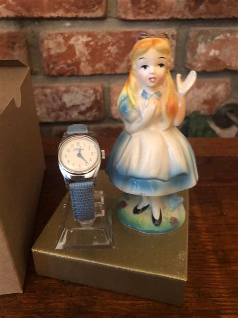 Vintage Disney Alice In Wonderland Watch And Ceramic Figurine Etsy