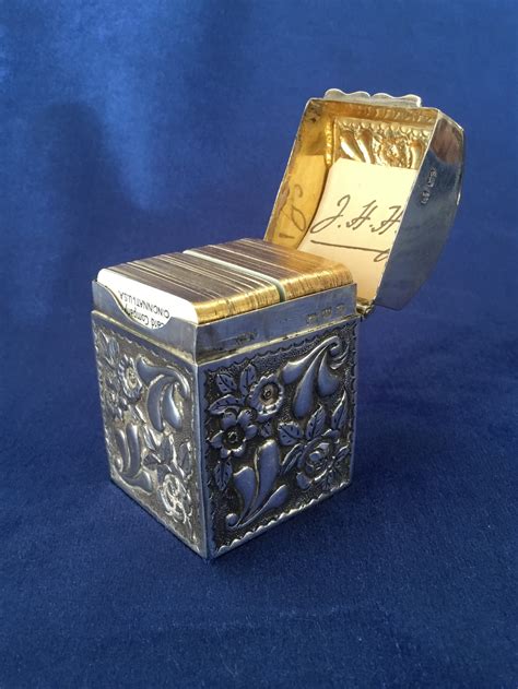 Victorian Silver Novelty Bridge Card Box And Cards Hm 1898 1027745