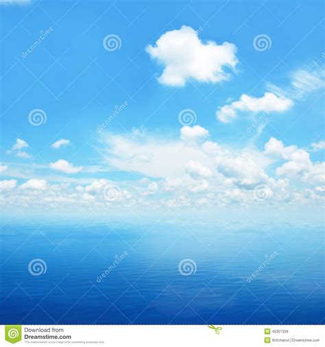 Blue Sea Water And Sky As Nature Background Stock Photo Image Of Lake
