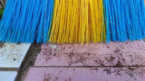 Colorful Palm Fiber Brooms Stock Photos Free And Royalty Free Stock